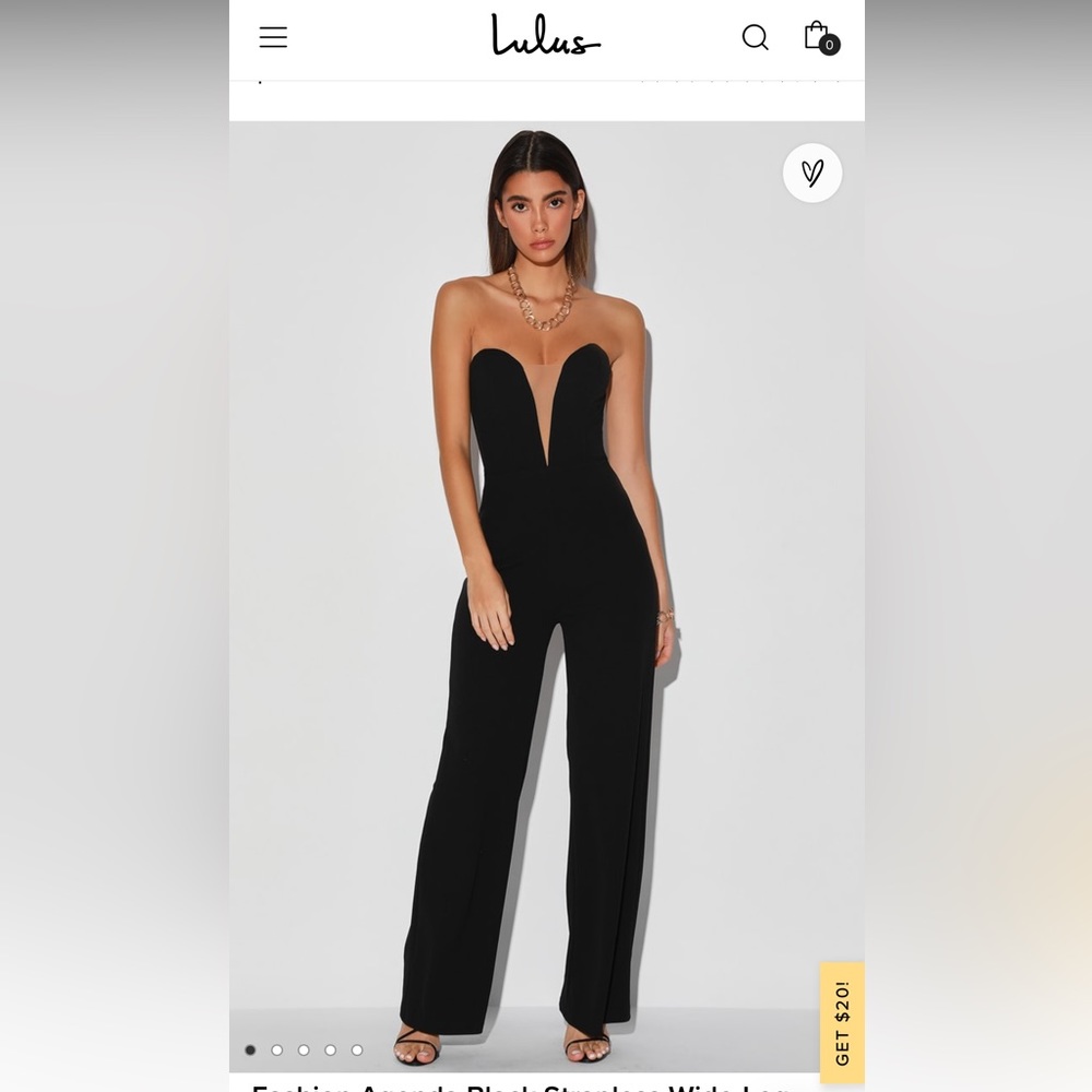 NWT Lulus Strapless wide leg jumpsuit XS